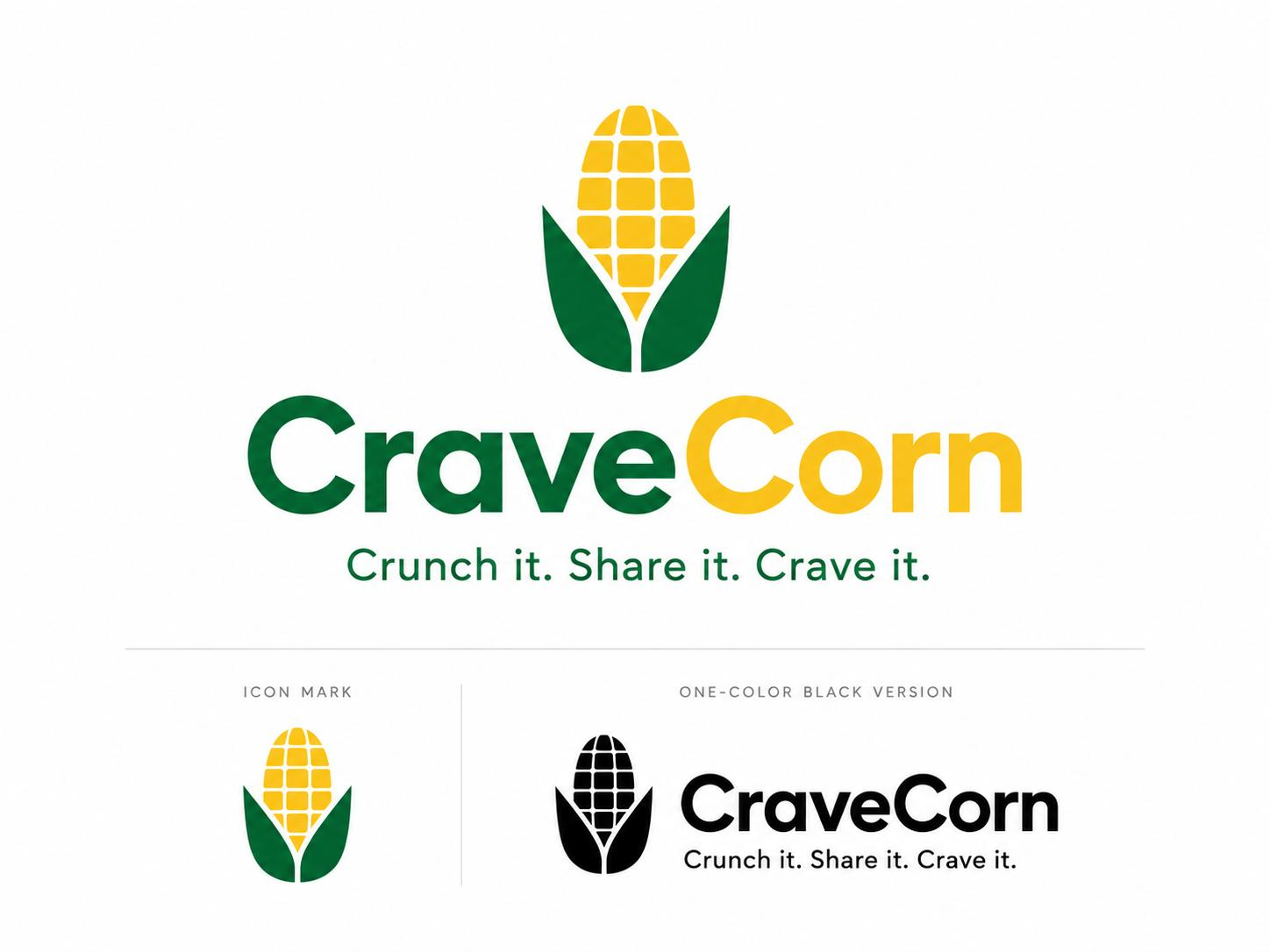 CraveCorn logo identity